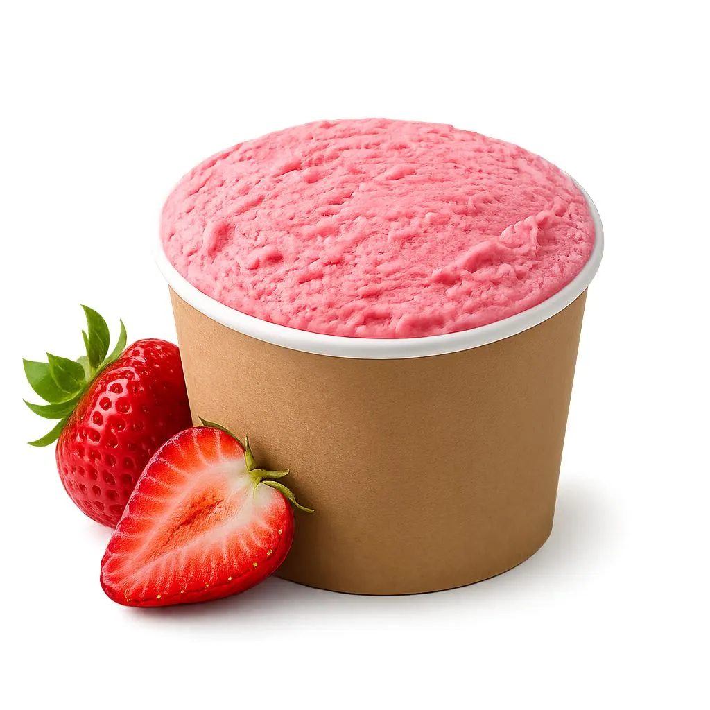 Petit pot de glace artisanale : Sorbet fraise