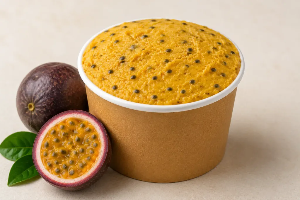 Petit pot de glace artisanale : Sorbet passion